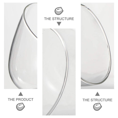 Cabilock Clear Slant Cut Bubble Bowl Glass Vase Bowl Round Globe Planter Terrarium Orb Candy Dish Fruit Jar Floral Container for Home Office Decor