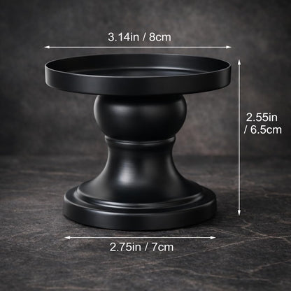 Matte Black Iron Pillar Candle Holders, 2pcs Reversible Design for Pillar & Taper Candles, Living Room Dining Table Fireplace Decor, Meditation, De-Stress, Romantic Ambiance