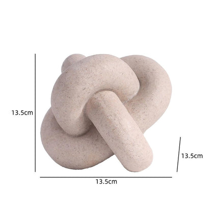 Semeid Handmade Sandstone Geometric Knot Sculpture Decor