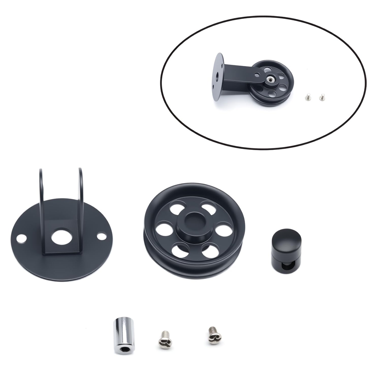 OZXNO 1 Pcs Pulley for Pendant Light 2.76” Pulley Wheels Vintage Wall Ceiling Mount Pulleys for Hanging Lamp with 1pcs Lamp Hook
