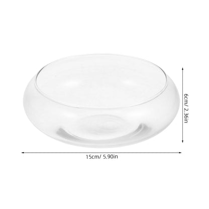 GANAZONO Clear Fish Bowl Vase Bubble Bowl Round Shallow Planter Glass Hydroponic Planter Floral Container for Table Centerpiece Wedding Event 15cm