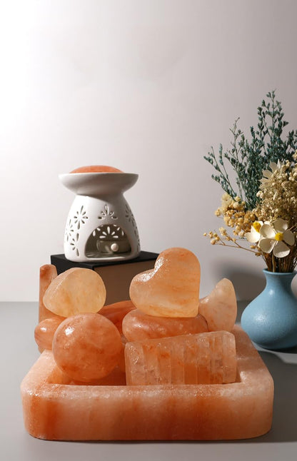 QYLHH 2 Pcs Himalayan Salt Hot Massage Stones Cold Stones Set Warm Rocks Kit for Facial SPA 3.14 * 3.14in