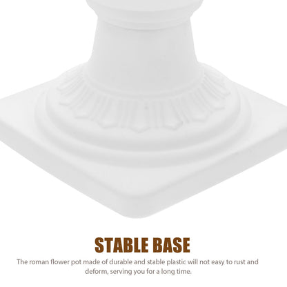 Abaodam 2pcs Urn Planter Flowerpot Flower Stand for Wedding Flower Pots Indoor Front Door Decorations Pots for Plants Tall Planter Outdoor Vase White, 6.7X5.5X5.5in