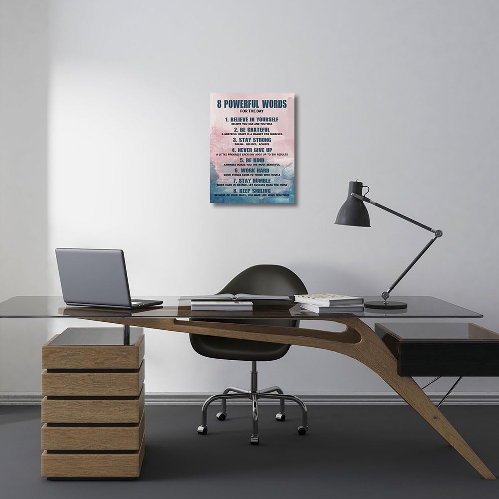 8 Rules Of Life Canvas Decoration Painting, Inspirational Motto Canvas Wall Art, Inspirational Phrase Wall Art,Office Decor paintings ，Suitable For Office, School, Library,Home，Workplace ，Bedroom