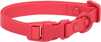 Ovale Waterproof Dog Collar Leash Combo Set, Durable and Easy to Clean, for Medium Dogs.(M, Red)