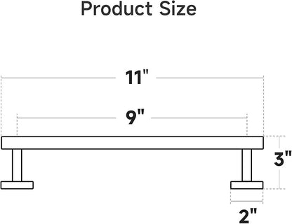 USHOWER Brushed Nickel Hand Towel Bar, 9-Inch Towel Racks for Bathroom Wall-Mounted, SUS304 Stainless Steel Towel Rod (Total Length 11-Inch)