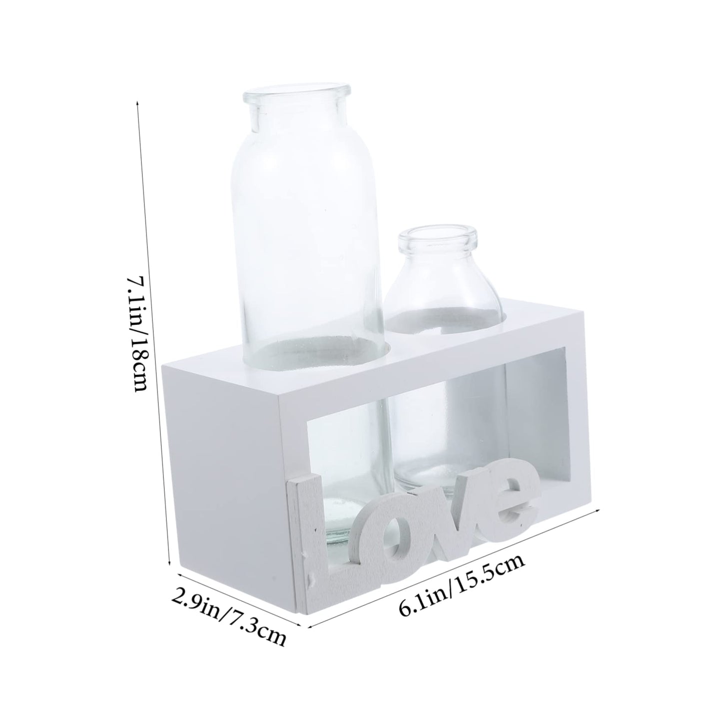 VICASKY Glass Terrarium Vase with Wooden Stand for Hydroponic Plants Modern Desktop Decoration Indoor Water Planter for Flower Arrangements Stylish Home Decor