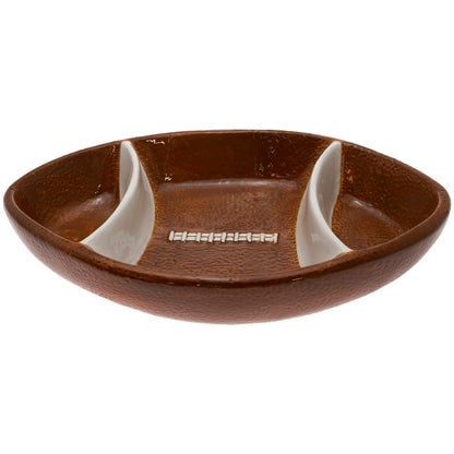 Boston International Chip and Dip Set, Super Bowl Football Party Ceramic Serving Bowls, 12 x 8-inches, Football Fever