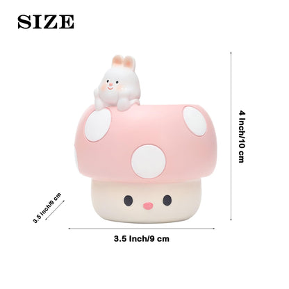 EOBTAIN Unique Mushroom Planter Pot Cute Animal Rabbit Pink Resin Succulent Small Pots for Indoor Plants Mini Cactus Planter Pots Living Room Office Table Decor,Mushroom Lover Gifts,4 Inch