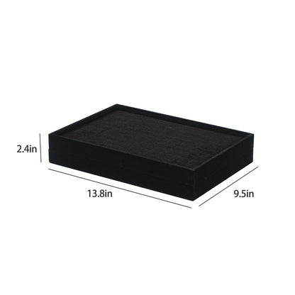 Byken 2 Pcs Ring Organizer Dish Tray,Stackable Jewelry Organizer Trays for Drawer,100 Slots Rings Jewelry Displays for Selling (Black)