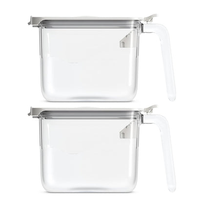 Mistifi Little Whale Seasoning Containers (Set of 2, White) – Airtight Spice Boxes with One-Press Lid & Built-In 2g Measuring Spoon, Food-Grade Storage Jars for Salt, Sugar & Spices