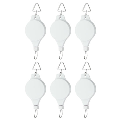 PATIKIL Plant Hanger, 6 Pcs Pulley Retractable Triangle Hanging Flower Basket Hook Indoor and Outdoor Plant Pots Holder, for Planters, Flower Basket, Wind Chimes, Bird Feeders, White