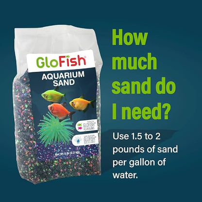 GloFish Aquarium Sand 5 Pounds, Black with Highlights, Complements Tanks and Décor, (AQ-78485)