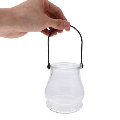 Cabilock 12Pcs Hanging Candle Holders Glass Votive Holders with Handles Multipurpose Indoor Outdoor Candle Stands for Home Decor Party Wedding Banquet
