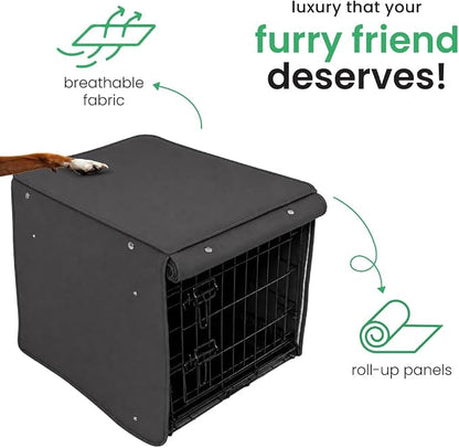 Molly Mutt I'm a Realist Dog Crate Cover, 100% Cotton Canvas Cover with 2 Roll-Up Panels, Ideal for Dog or Cat Crate, Durable, Washable, and Free of Harmful Chemicals, 30" x 21" x 24"