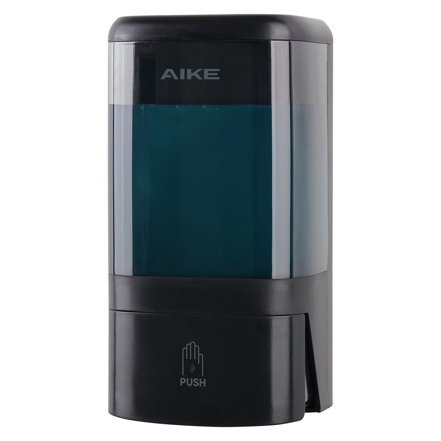 AIKE Wall Mount Liquid Soap Dispenser for Commercial Bathrooms,Offices,Restaurants 40 oz Large Capacity AK1007,Black