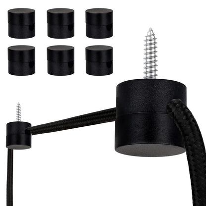 Zevnico 6 Pack Swag Hooks for Ceiling Light, Black Pendant Light Hanging Hook, DIY Lamp Hanging Electric Wire Cable Cord Chandelier Fixture Hardware Wall Hook
