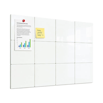 Comix Magnetic Board, 12 Pack Magnetic Whiteboard for wall, 11.8 x 11.8 Inches Dry Erase Board for Kids, Students, White Board Dry Erase Set for Fridge, Office and Home, White