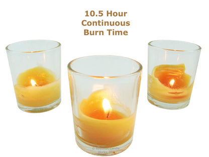 Beeswax Candle Works, 10-Hour Votives (Pack of 24) 100% USA Beeswax