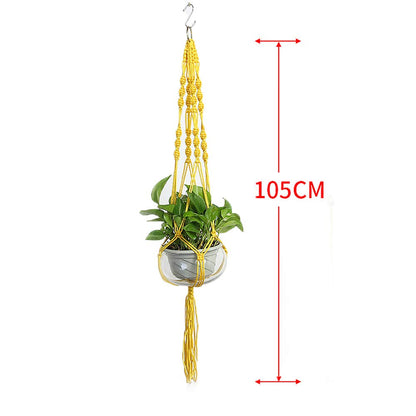 Vpang 2 Pack Macrame Plant Hanger, Outdoor Indoor Hanging Planter Basket Flower Pot Holder Nylon Rope Home Decor 41 Inch (Black)