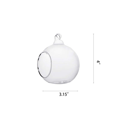 Ecosides 12 Pcs Hanging Glass Orbs Hanging Glass Globe Terrariums Without 2 Side Hole for Candle Holder, TeaLight Holder Candlestick for Wedding Decor