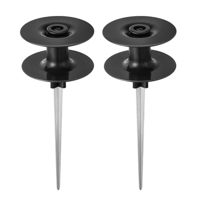 Chumia 2 Pieces 10 Inch Garden Hose Guide Spike, Zinc Coated Rustproof Heavy Duty Metal Stake with Top, Keeps Garden Hose out of Flower Beds, Guard for Yard Plant Protection (Black)