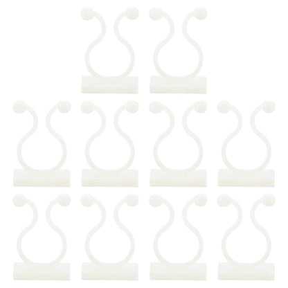 uxcell 100Pcs Plant Climbing Wall Fixture Clips, Plant Fixer Self-Adhesive Hooks Wire Fixing Supporting for Indoor Outdoor Decoration and Cable Wire Fixing (White, 19mm/0.75")