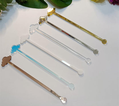Cloud Drink Stirrers,Acrylic Stir Sticks for Engagement Party,Party Decor,Baby shower,Bridal Shower,Birthday (White)