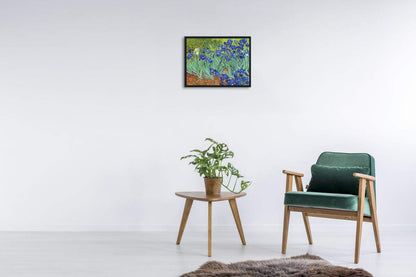 Wieco Art Irises Modern Stretched and Framed Floral Giclee Canvas Print By Van Gogh Famous Flowers Oil Paintings Reproduction Artwork Pictures on Canvas Wall Art for Bedroom Home Decorations