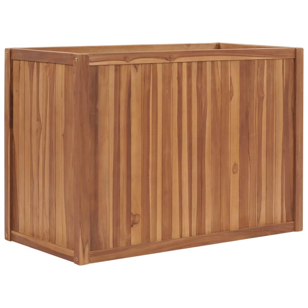 vidaXL Solid Wood Teak Raised-Bed Garden Planter - Large, Durable, Easy to Assemble, Unique Wood Grains, Proposition 65 Warning