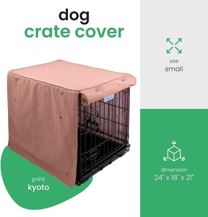 Molly Mutt Kyoto Dog Crate Cover, GOTS-Certified 100% Organic Cotton Canvas Cover for Dog or Puppy Kennel and Cage, Washable, Free of Harmful Chemicals, Small, Fits 24"x18"x21" Crate