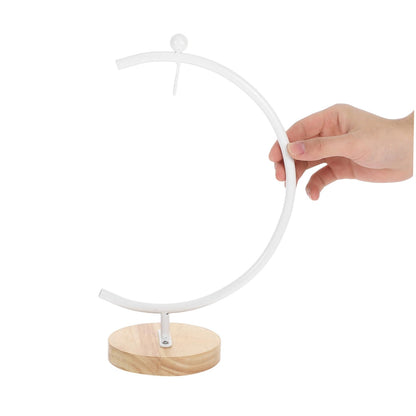 DECHOUS Wooden Base Ornament Display Stand with Hook for Hanging Globe Terrariums and Air Plants Space-saving Hanger Rack for Glass Balls Elegant Indoor Decor for Weddings and Home