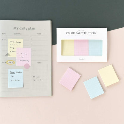 Monolike Color Palette Sticky Grid 300 B Set 4p - Self-Adhesive Memo Pad 30 Sheets