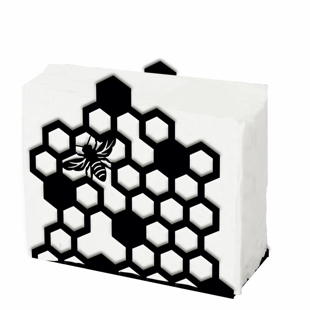 SUPERDANT Bees Napkin Stand Metal Tissue Holder Organizer Hive Bees Paper Napkins Holders for Kitchen Serviette Holder Dispenser Home Dining Room Dinner Party Farmhouse Table Decoration