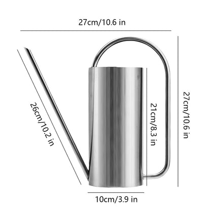 Chemlliy Watering Can for Indoor Plants, 50 oz/1.5L Stainless Steel Watering Can Pot with Long Spout, Garden Watering Cans with Comfortable Handle for Indoor House Plants Bonsai Flower Decorative