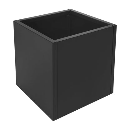 CNCEST Modern Square Steel Planter Box Heavy Duty Galvanized Metal Raised Garden Bed Cube Planter Large Easy Assembly Weather Resistant Indoor Outdoor Patio Balcony Decor (Black, 17inch)