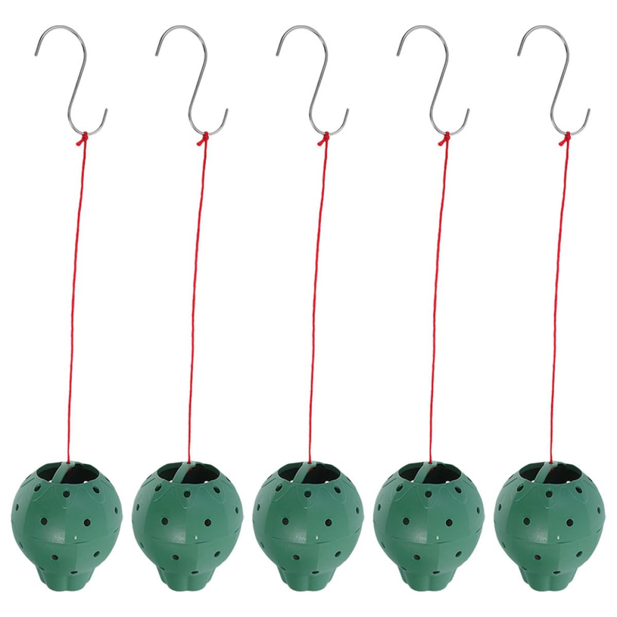 UKCOCO 5pcs Hanging Multi-Hole Plastic Planters for Succulents and Orchids, Strawberry Shape with Side Openings, Seedling Nursery Pots for Indoor Outdoor Gardening