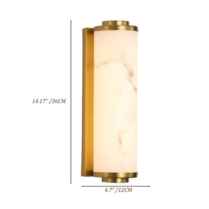 14" Gold Alabaster Wall Sconce, 3000k Warm Indoor/Outdoor Light Led wall Light, Art Deco Wall Lamp for Living Room, Bedroom, Bathroom, Hallway, and Stairs