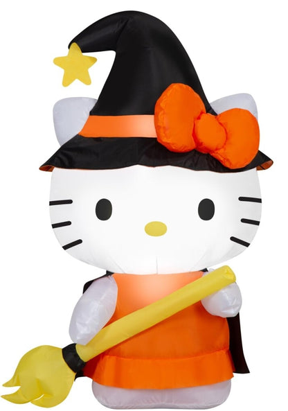 Halloween Hello Kitty Witch 3.5ft Yard Inflatable - Seasonal Indoor/Outdoor Decor