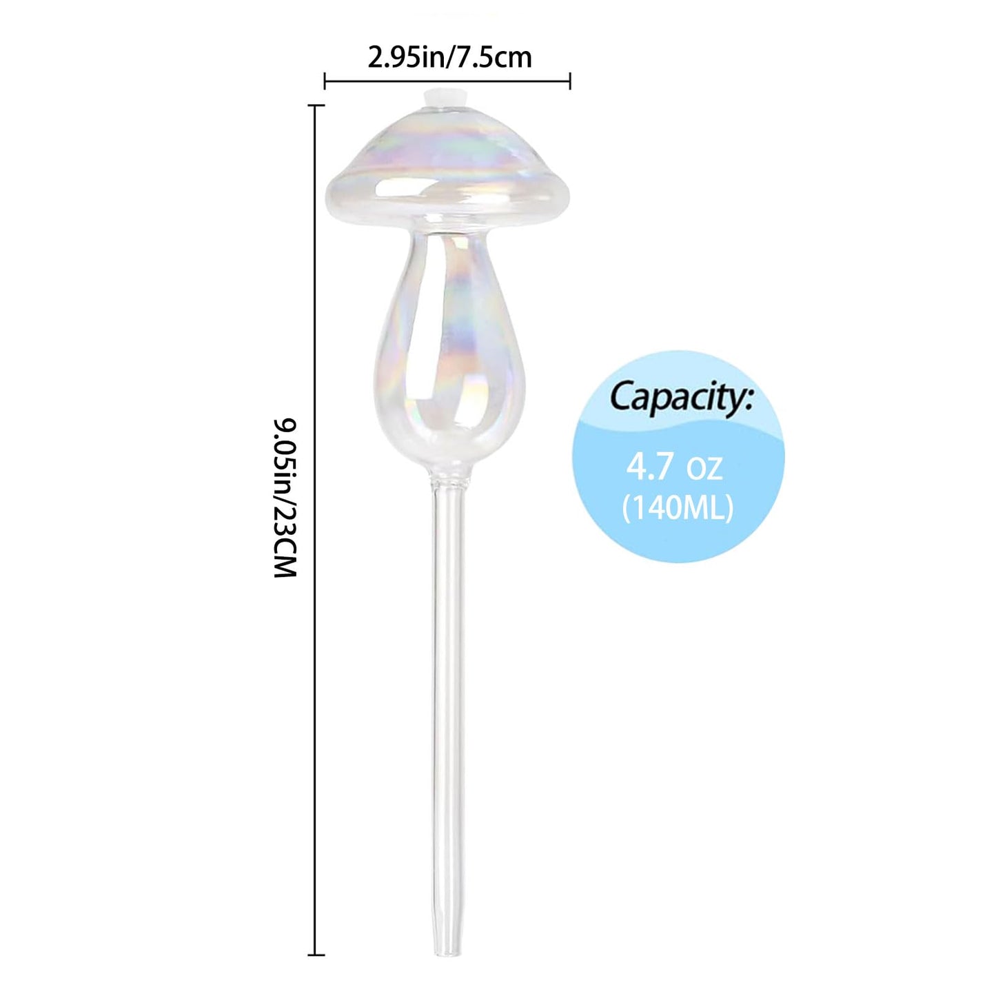 Vodhord Plant Watering Globes 4 Pack, Self Watering Planter Insert, Mushroom Self Watering Globes for Indoor & Outdoor Plants, Top-Fill Watering, Watering Bulbs Made from Hand-Blown Durable Glass