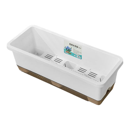 Rectangular Flower Planter - Automatic Water Supply Container, Root Hydration Growing Box, Indoor Outdoor Gardening Pot | Indoor Patio Balcony for Outdoor Patio Balcony
