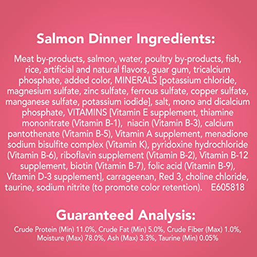 Purina Friskies Wet Cat Food Pate, Pate Salmon Dinner - (Pack of 24) 5.5 oz. Cans
