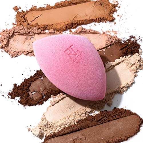 Real Techniques Iconic Blend + Set Makeup Sponge Duo, Makeup Blending Sponges, For Liquid, Cream, & Powder, Cloud Skin, Powder Sponge & Foundation Sponge, Latex-Free, Vegan & Cruelty Free, 2 Count