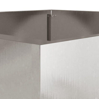 Fregramei Corten Steel Planter Box, Outdoor Metal Planter, Metal Plant Pot for Outside,Indoor,Garden, Silver 12.6"x11.8"x11.4" Stainless Steel,-442