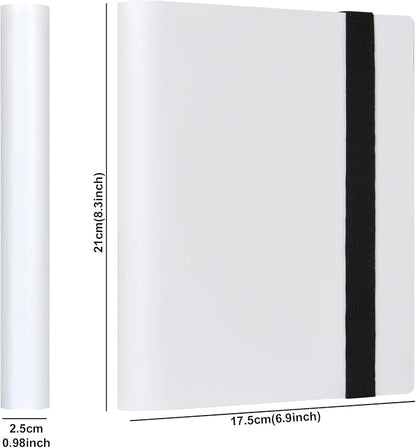 GEAoffice Small Card Binder - 4 Pocket Trading Card Collection Album Folder - 160 Side Loading Pocket Binder for TCG, MTG, Sports & Game Cards - Gifts for Card Collectors (White)