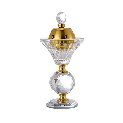 Crystal Incense Burner,Oud Frankincense Aromatherapy Bakhoor Burner Arabian Diffuser Desk Decor for Yoga Meditation Spa (Moon)