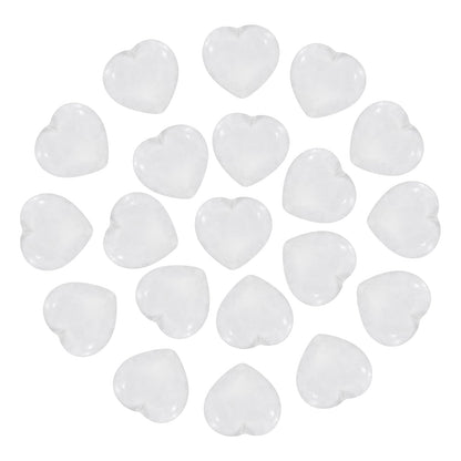 PATIKIL 20Pcs Natural Heart Shaped Crystal Stone, 0.6 Inch 3/8" Thick Mini Polished Love Gemstone Crystal, Pocket Rock Engraved Worry Stones for Women Gifts Meditation, Clear Quartz