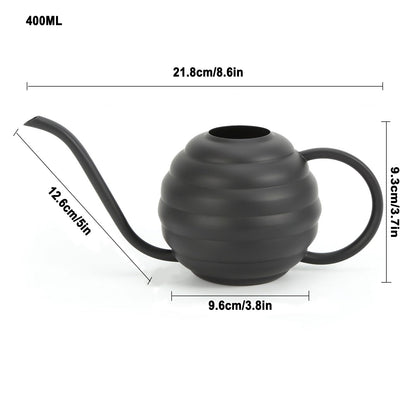 Lianshi Plant Watering Bottle, 400ml/14oz, Retro Style Watering Can, Matte, Frosted (Black)