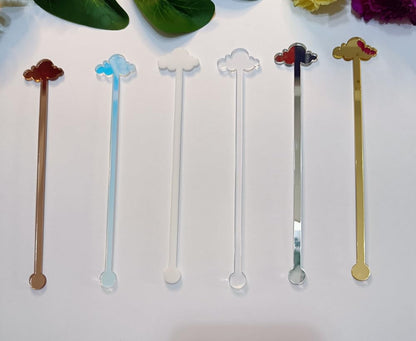 Cloud Drink Stirrers,Acrylic Stir Sticks for Engagement Party,Party Decor,Baby shower,Bridal Shower,Birthday (White)