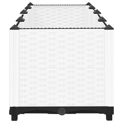 GOLINPEILO Raised Garden Bed, PP Planter Box, Garden Boxes Outdoor Raised for Vegetables, Fruits, Flowers and Herbs, White 63"x15.7"x15" Polypropylene